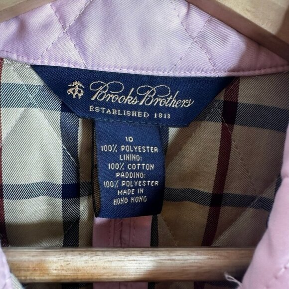 Brooks Brothers Pink Quilted Nova Check Plaid  Lined Jacket Size 10 Old Money - Picture 8 of 10